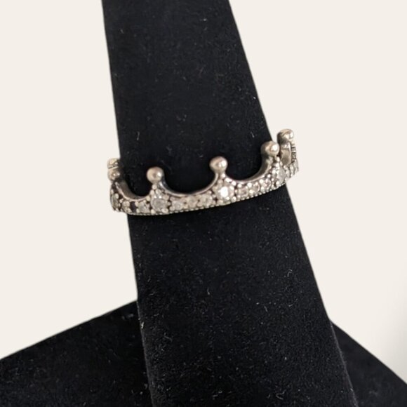 Pandora 925 Sparkling Crown Ring (sz 54/6.5) - Picture 2 of 11